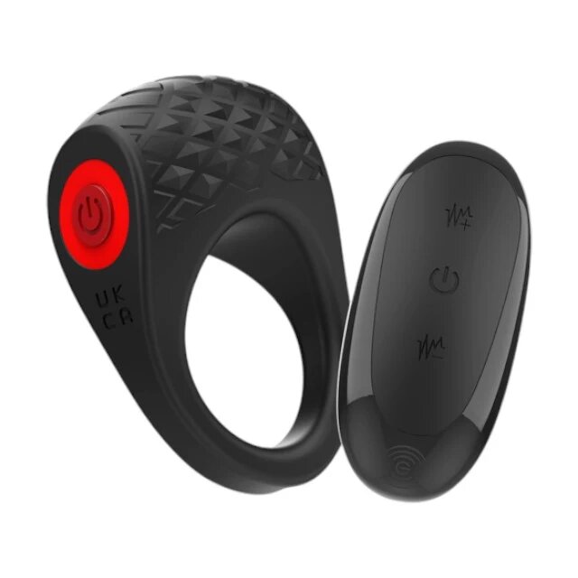 INTENSE Inel vibrator pentru penis Clover control prin telecomandă 10 funcții de vibrație rezistent la apă negru