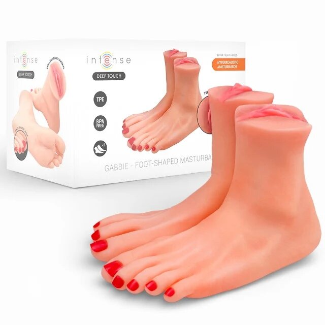 INTENSE Masturbator manual Gabbie Two Piece Foot cu design anatomic al picioarelor interior texturat culoarea pielii din TPE