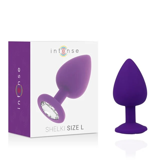 INTENSE Plug anal - Shelki textura matasoasa din silicon mov marime L