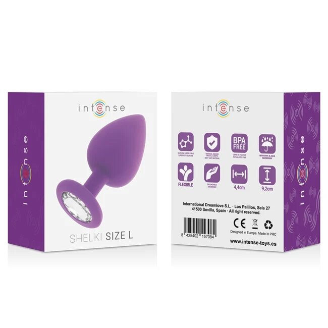 INTENSE Plug anal - Shelki textura matasoasa din silicon mov marime L