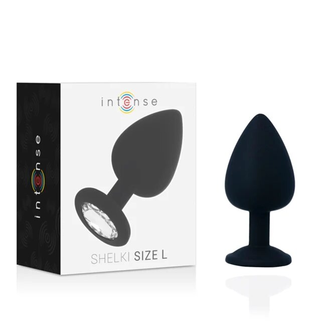 INTENSE Plug anal - Shelki textura matasoasa din silicon negru marime L