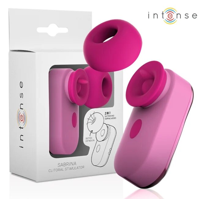 INTENSE Stimulator clitoris Sabrina Clitoral Stimulator cu funcție de simulare sex oral și tapping culoare roz