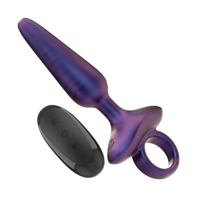 INTENSE Vibrator anal MARLON control prin telecomanda 10 functii de vibratie rezistent la apa din silicon mov 15 cm