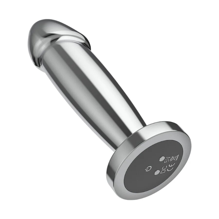 INTENSE Vibrator anal Vibrating Anal Plug S control prin telecomandă 10 funcții de vibrație lungime 10 cm argintiu