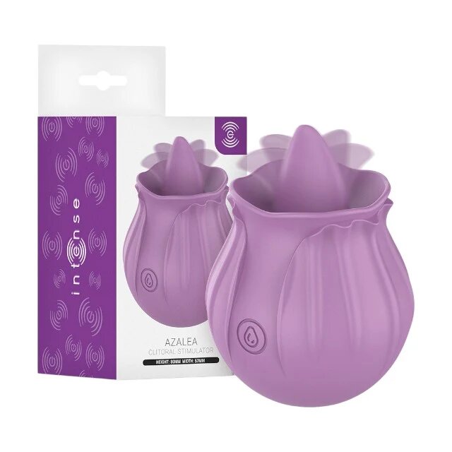 INTENSE Vibrator clitoris Azalea Clitoral Stimulator în formă de trandafir cu limbă 10 funcții de mișcare ritmică rezistent la apă mov
