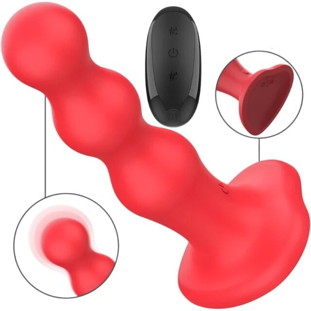 INTENSE Vibrator CODY cu bază de fixare în formă de inimă control prin telecomandă 10 funcții de vibrație roșu