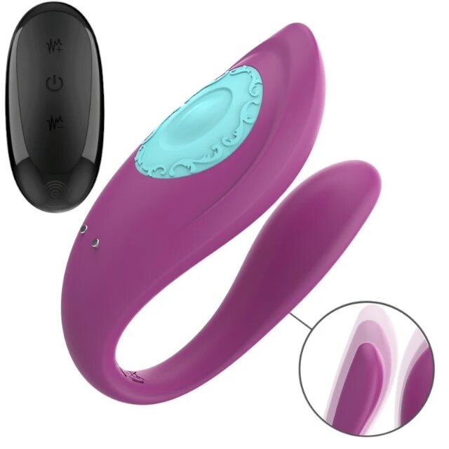 INTENSE Vibrator dublu ANNIE pentru stimularea clitorisului și punctului G control prin telecomandă 10 funcții de vibrație mov