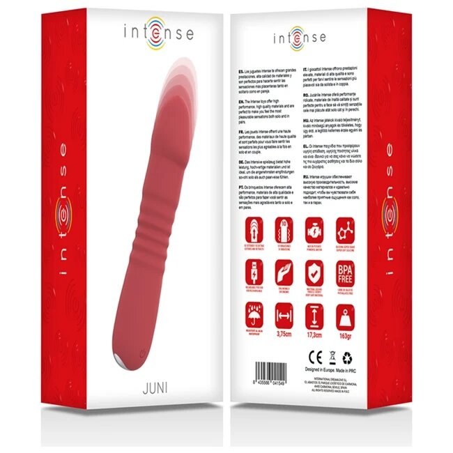 INTENSE Vibrator - JUNI cu mod de penetrare automat și 10 funcții de vibrații Roșu