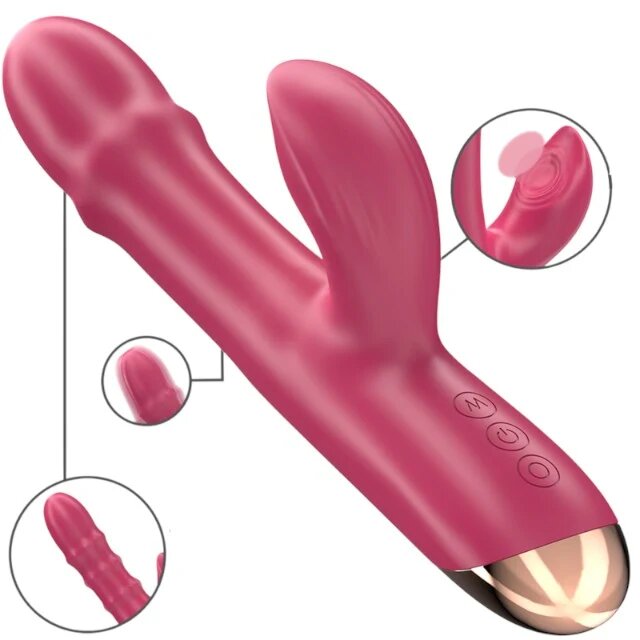 INTENSE Vibrator multifuncțional CHLOE 10 funcții de vibrație 7 funcții de pulsații 10 funcții de mișcare internă roșu