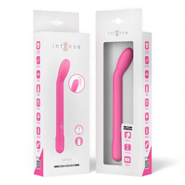 INTENSE Vibrator pentru punctul G Karlie 10 funcții de vibrație lungime 19 cm culoare roz