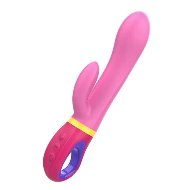 INTENSE Vibrator rabbit DAPHNE pentru stimularea clitorisului și punctului G 9 funcții de vibrație lungime inserabilă 12.7 cm roz