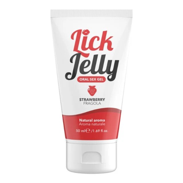IntimateLine Lubrifiant cu aromă LICK JELLY Strawberry pe bază de apă cu aromă naturală de căpșuni 50 ml
