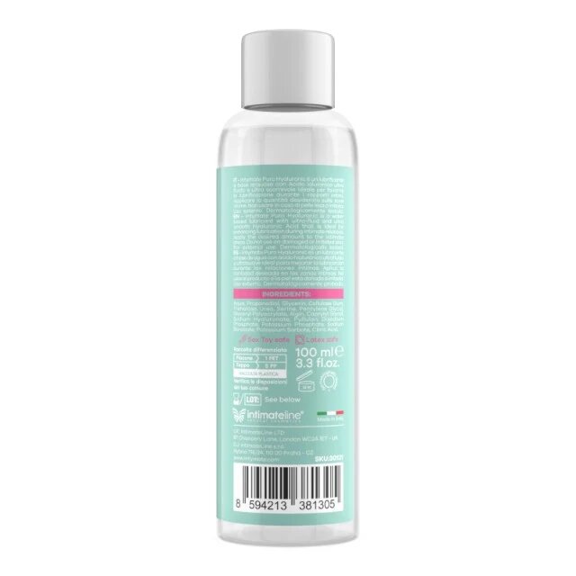 IntimateLine Lubrifiant INTYMATE Puro Hyaluronic pe bază de apă cu acid hialuronic potrivit și pentru lubrifiere anală 100 ml
