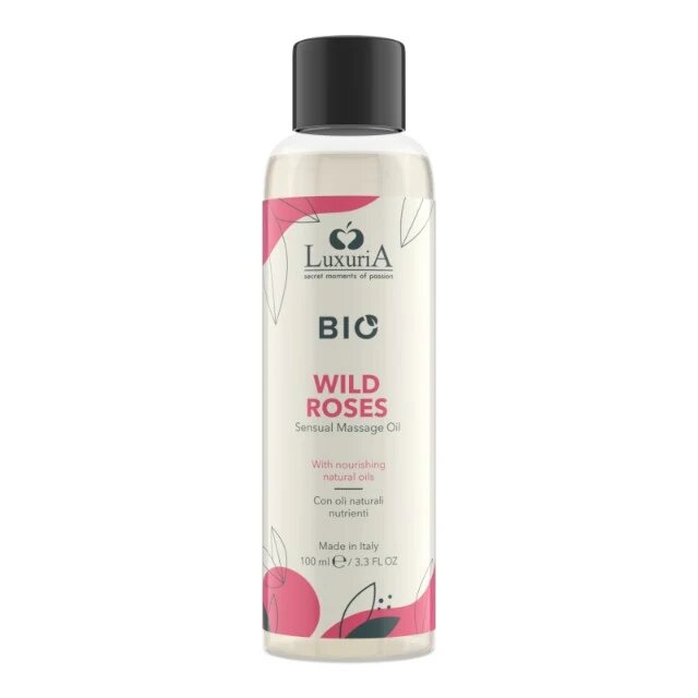 IntimateLine Ulei de masaj LUXURIA Bio Wild Roses cu uleiuri naturale fără parabeni aromă de trandafir 100 ml (roz)