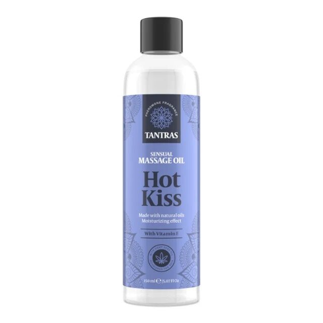 IntimateLine Ulei de masaj TANTRAS Hot Kiss cu vitamina E și uleiuri naturale aromă de lămâie pin și trandafir 150 ml (albastru)