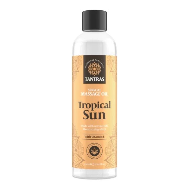IntimateLine Ulei de masaj TANTRAS Tropical Sun cu vitamina E și uleiuri naturale aromă de citrice și lavandă 150 ml (galben)