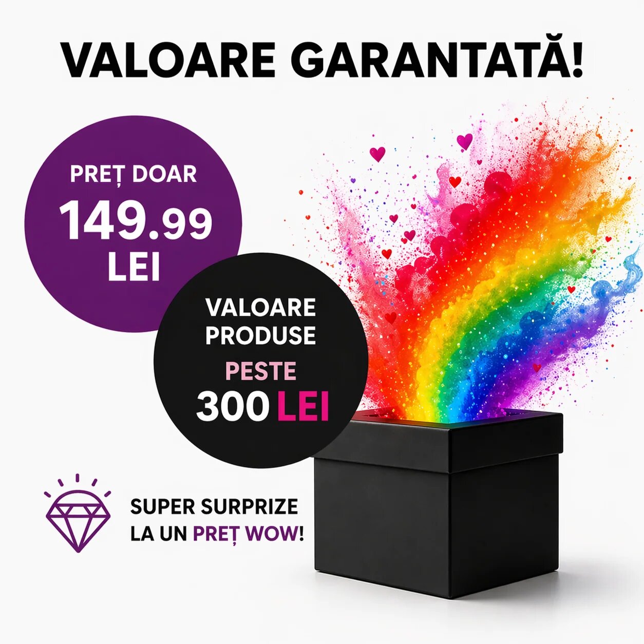 INTIMAX Mystery Box "Hai să ne jucăm" și să explorăm! cutie cu produse surpriză pentru cupluri