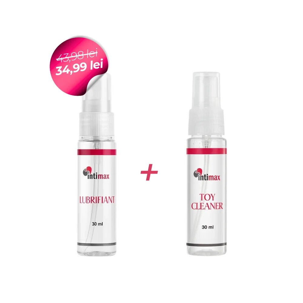 INTIMAX Pachet Lubrifiant și Toy Cleaner pentru alunecare ușoară și igienizare jucării 2 x 30 ml
