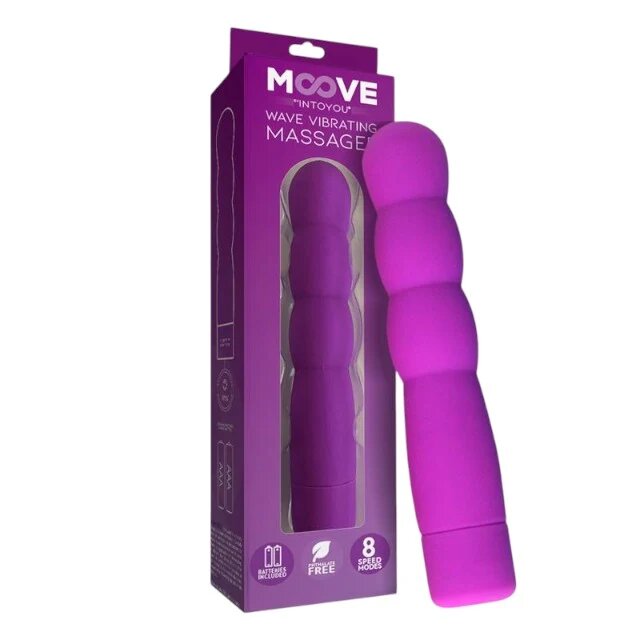 INTOYOU Aparat de masaj MOOVE Wave Vibrating Massager pentru corp și zonele intime 8 funcții de vibrație rezistent la apă mov
