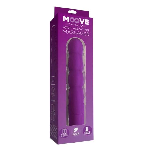 INTOYOU Aparat de masaj MOOVE Wave Vibrating Massager pentru corp și zonele intime 8 funcții de vibrație rezistent la apă mov