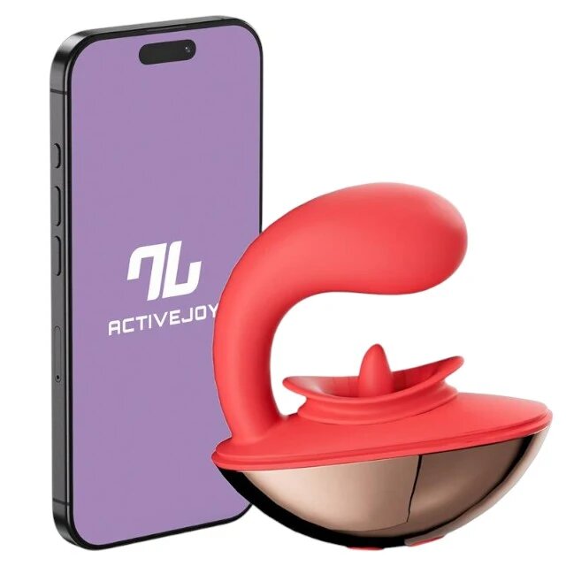 INTOYOU Vibrator APP - Rondy pentru stimulare interna si clitoridiana cu 10 functii de vibratie control prin aplicatie 8.8 cm x 3.5 cm rosu