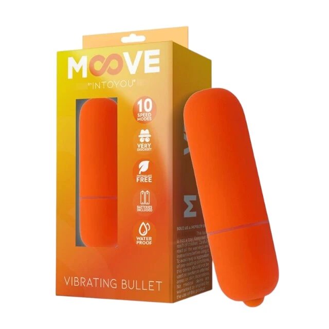 INTOYOU Vibrator bullet MOOVE pentru stimularea clitorisului 10 funcții de vibrație rezistent la apă culoarea portocaliu