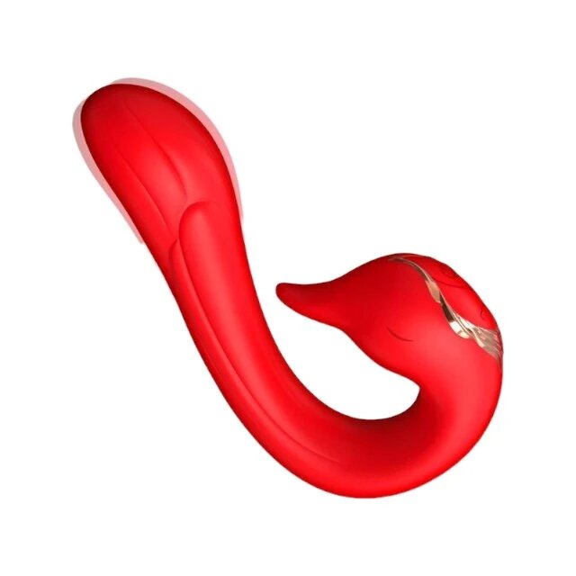 INTOYOU Vibrator dublu Swana pentru clitoris și punctul G 10 funcții de simulare sex oral 10 funcții de vibrație roșu