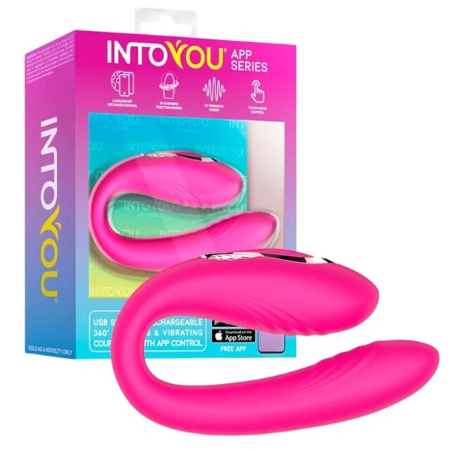 INTOYOU Vibrator stimulator APP - Couple 360º control prin aplicatie 10 fuctii de vibrare 13 cm roz
