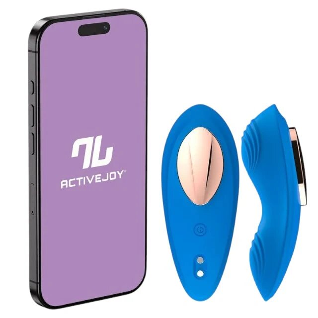 INTOYOU Vibrator Stimulator APP - Panty pentru stimularea clitorisului controlat prin aplicatie 10 functii de vibratie lungime 8.4 cm albastru