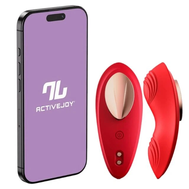 INTOYOU Vibrator Stimulator APP - Panty pentru stimularea clitorisului controlat prin aplicatie 10 functii de vibratie lungime 8.4 cm rosu