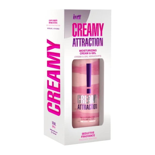 INTT Cremă și gel 2 în 1 Creamy Attraction Seductive formulă hibridă potrivită pentru masaj erotic aromă afrodisiacă 100 ml
