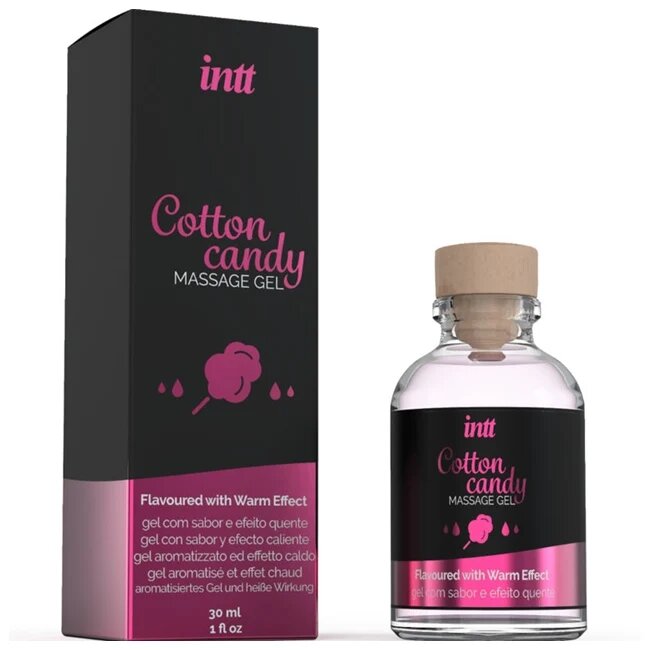 INTT Gel COTTON CANDY efect 4 in 1 - masaj erotic sex oral excitare si cresterea libidoului lubrifiant cu efect de incalzire 30 ml