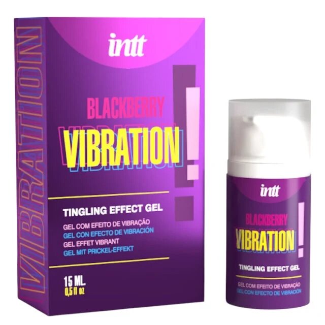 INTT Gel intim Blackberry Vibration! pentru stimulare clitoris și sex oral cu efect de furnicături aromă de mure 15 ml