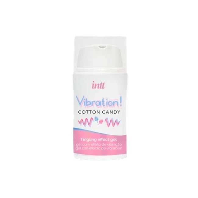 INTT Gel pentru stimulare si excitare Vibration! COTTON CANDY cu efect de incalzire ALB Unisex 15 ml