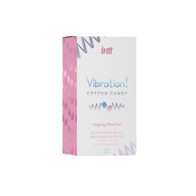 INTT Gel pentru stimulare si excitare Vibration! COTTON CANDY cu efect de incalzire ALB Unisex 15 ml