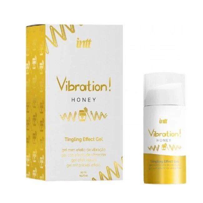 INTT Gel pentru stimulare si excitare Vibration! HONEY cu efect de incalzire ALB Unisex 15 ml