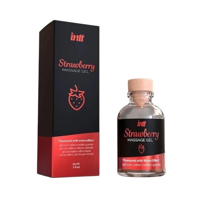 INTT Gel STRAWBERRY efect 4 in 1 - masaj erotic sex oral excitare si cresterea libidoului lubrifiant cu efect de incalzire 30 ml