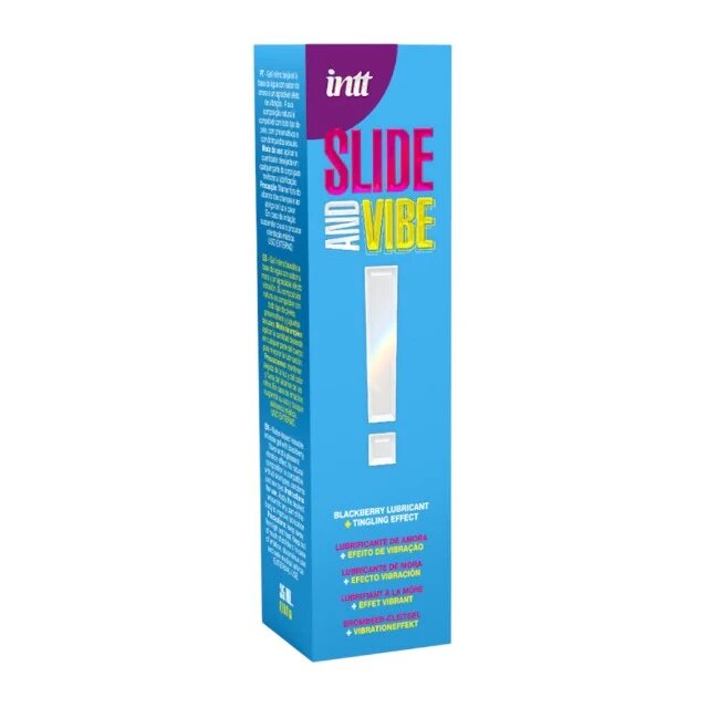 INTT Lubrifiant cu aromă Slide And Vibe pe bază de apă cu efect ușor de furnicături aromă de mure 35 ml