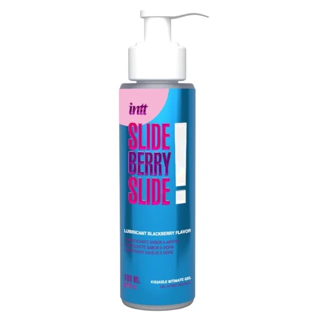 INTT Lubrifiant cu aromă Slide Berry Slide! pe bază de apă potrivit pentru piele sensibilă aromă de mure 100 ml
