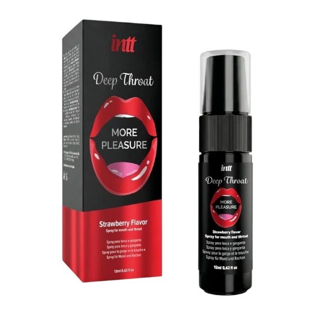 INTT Spray pentru sex oral adânc Deep Throat - More Pleasure cu aromă de căpșuni 12 ml