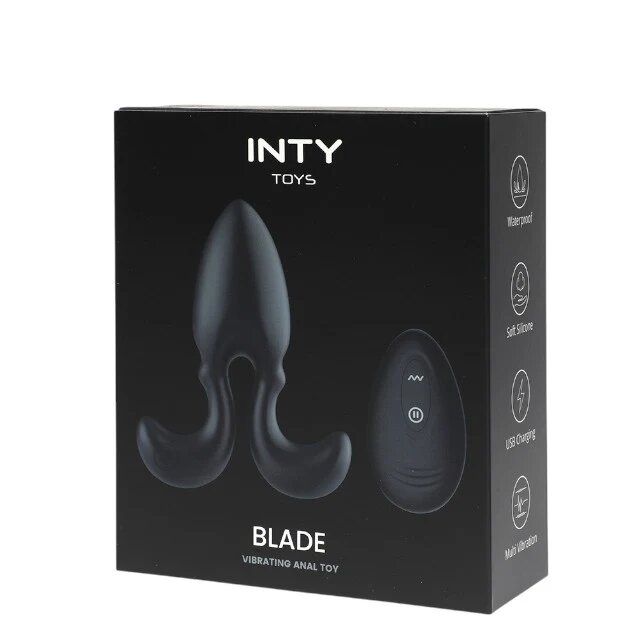 INTY TOYS Vibrator anal – Blade silicon 7 functii vibratie cu telecomanda wireless negru