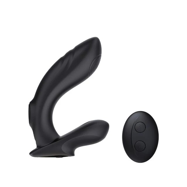 INTY TOYS Vibrator anal REBEL pentru stimularea prostatei cu telecomandă 10 funcții de vibrații ultra-puternice silențios negru