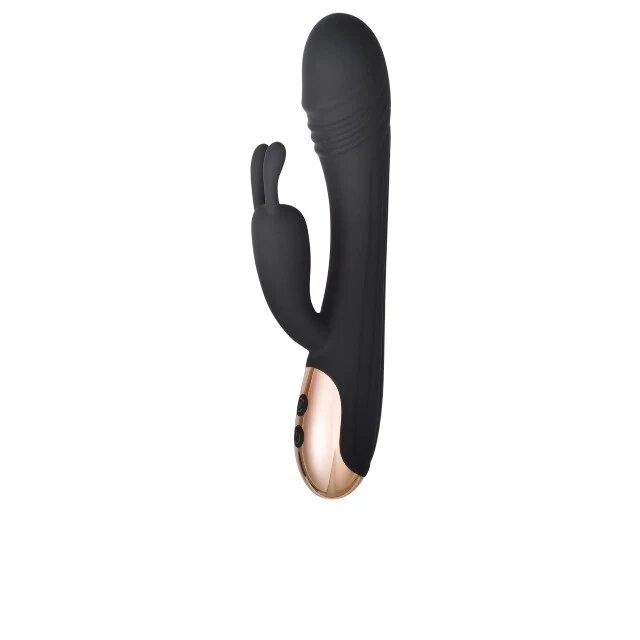 INTY TOYS Vibrator rabbit PEAK pentru clitoris și punctul G 7 funcții de vibrații ultra-puternice silențios rezistent la apă 20.2 cm negru