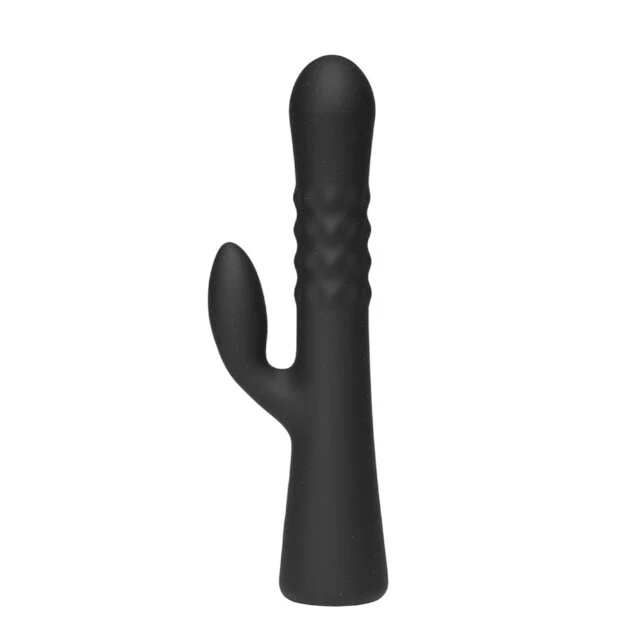 INTY TOYS Vibrator rabbit WAVE cu funcție de umflare 10 funcții de vibrații ultra-puternice rezistent la apă IPX7 23.5 cm negru