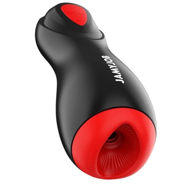 JAMYJOB Masturbator automat Core-X cu 5 funcții de aspirație 5 funcții de vibrație rezistent la apă negru cu roșu