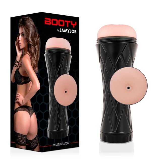 JAMYJOB Masturbator manual BOOTY interior texturat pentru simulare anală realistă material TPE negru