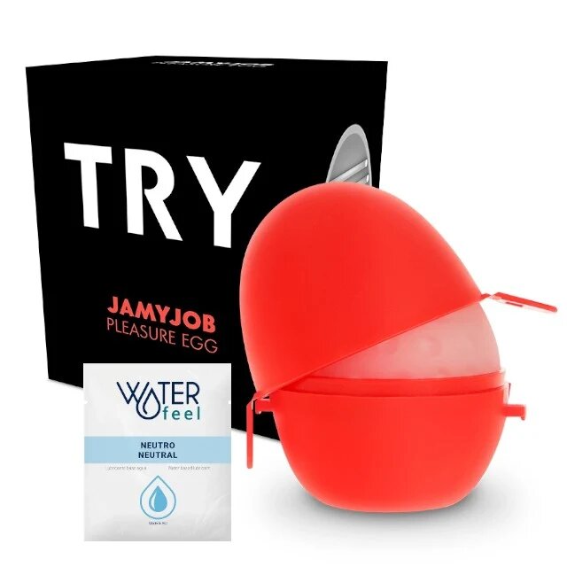 JAMYJOB Masturbator manual Egg Masturbator Black Version din TPE transparent texturizat în formă de ou