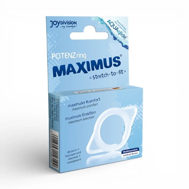 JOYDIVISION Inel pentru penis JOYDIVISION Maximus Ring Medium ajută la întârzierea ejaculării din silicon medical transparent