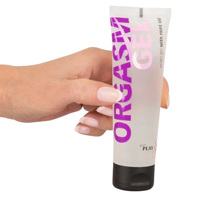JUST PLAY Gel pentru masaj intim Orgasm Gel cu ulei de mentă pentru creșterea libidoului feminin și orgasm intens 80 ml