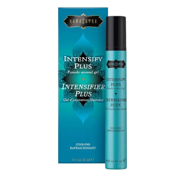 KAMASUTRA Gel pentru femei Intensify Plus pentru stimulare și excitare cu efect de răcire și furnicături cu aromă de mentă culoare albastru 12 ml